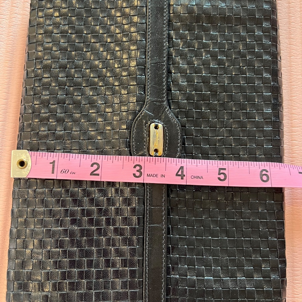 Ferragamo woven navy clutch, vintage - Picture 3 of 12